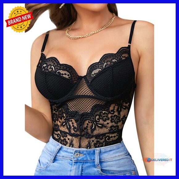 Lace Underwire Bodysuit Corset Top One Piece Lingerie Teddy